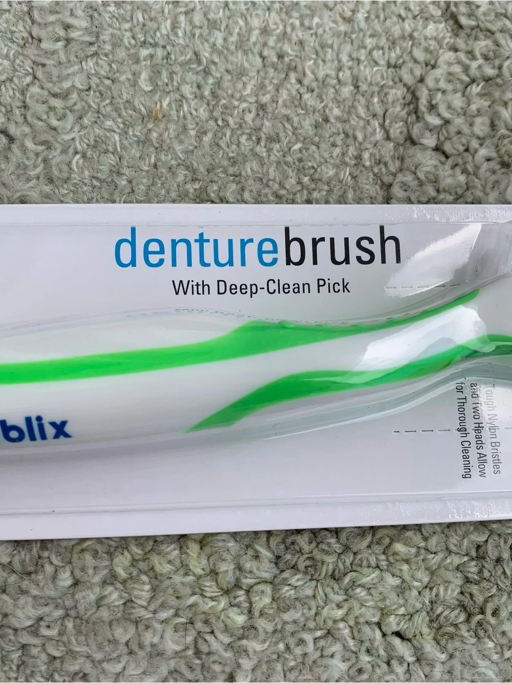 Publix Denture Brush with Deep Clean Pick